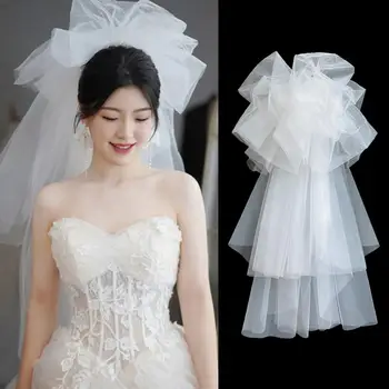 Grandi veli da sposa Copricapo da sposa trapuntato multistrato bianco Veli da sposa Accessori per capelli da festa