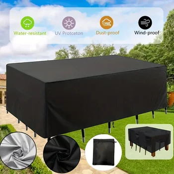 Patio Furniture Covers, Table and Chair Covers Waterproof, Dustproof, UV-Resistant 210D Oxford Fabric Protective Covers 1