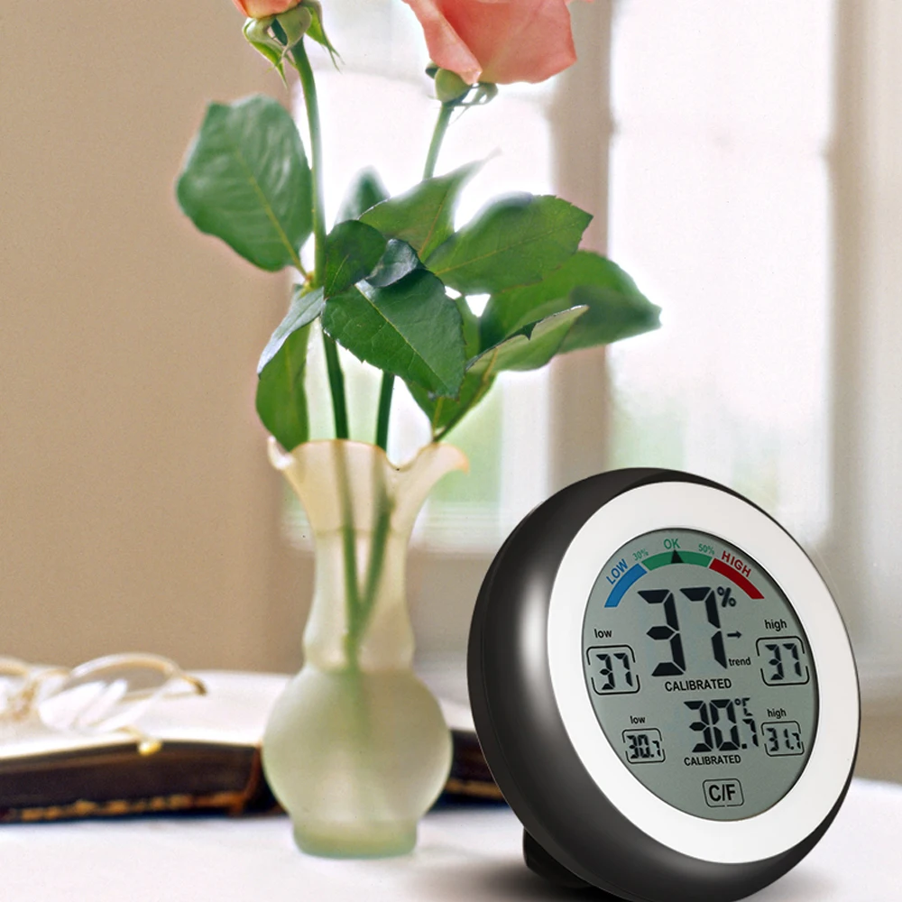 Digital Thermometer Hygrometer Temperature Humidity Meter °C/°F Max Min Value Trend Display Mini Temperature And Humidity Meter