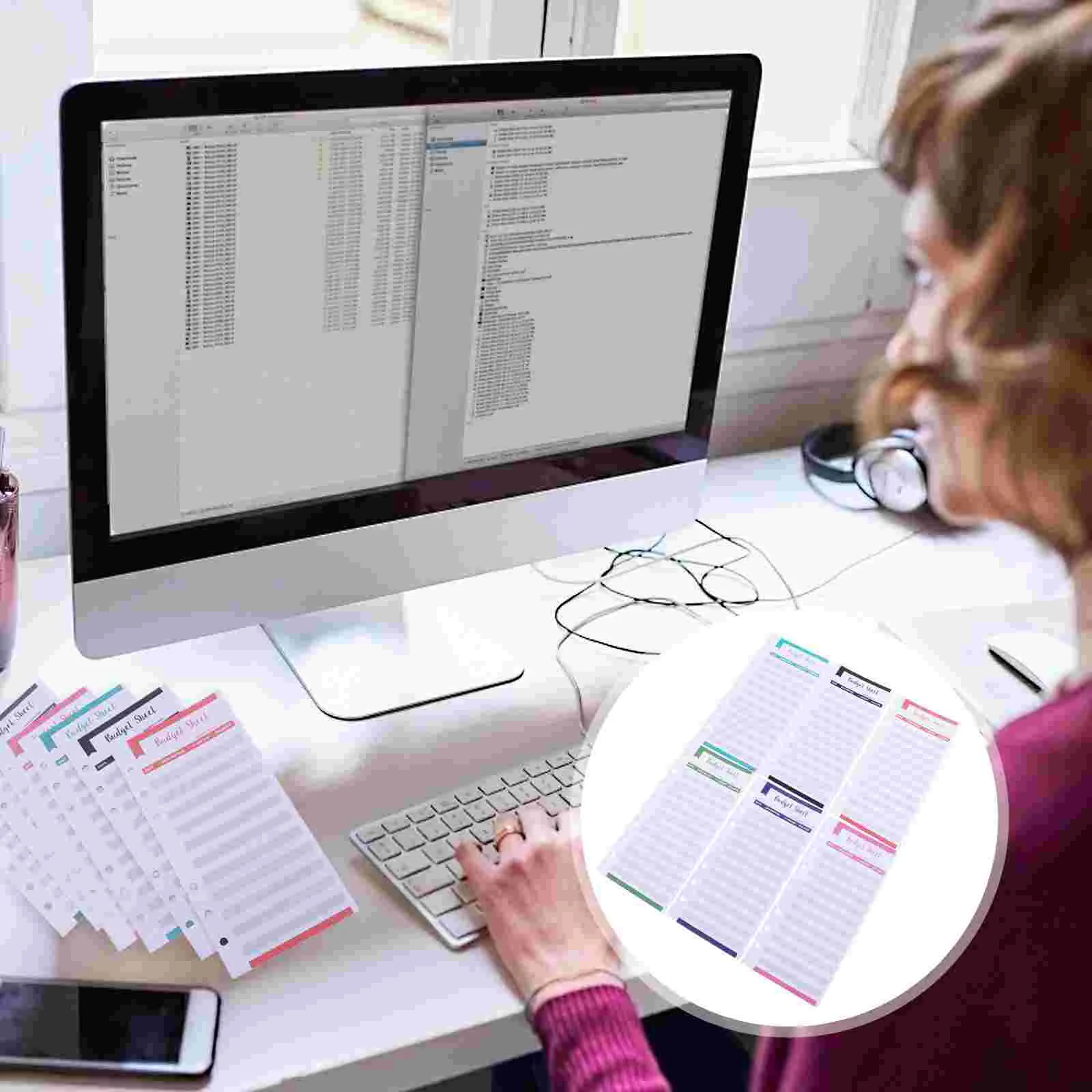 

Convenient Cash Recording Cards Budget Planner Cards Paper for Home Office Non-magnetic