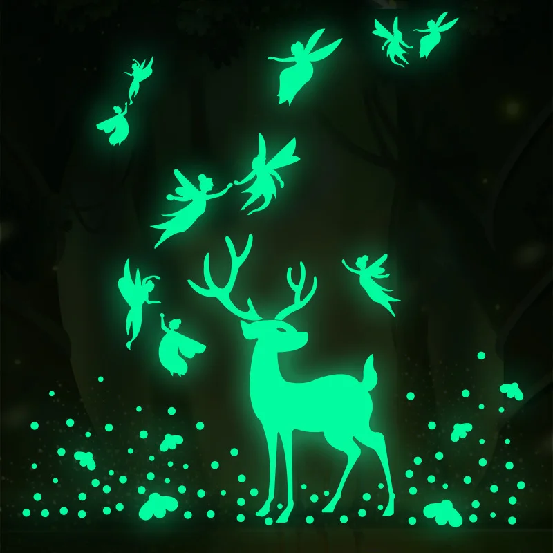 97Pcs Stars Elf Fawn Glow In The Dark Stickers Child Wall Home Decoration Anime Cartoon Bedroom Closets Fluorescent DIY Stickers