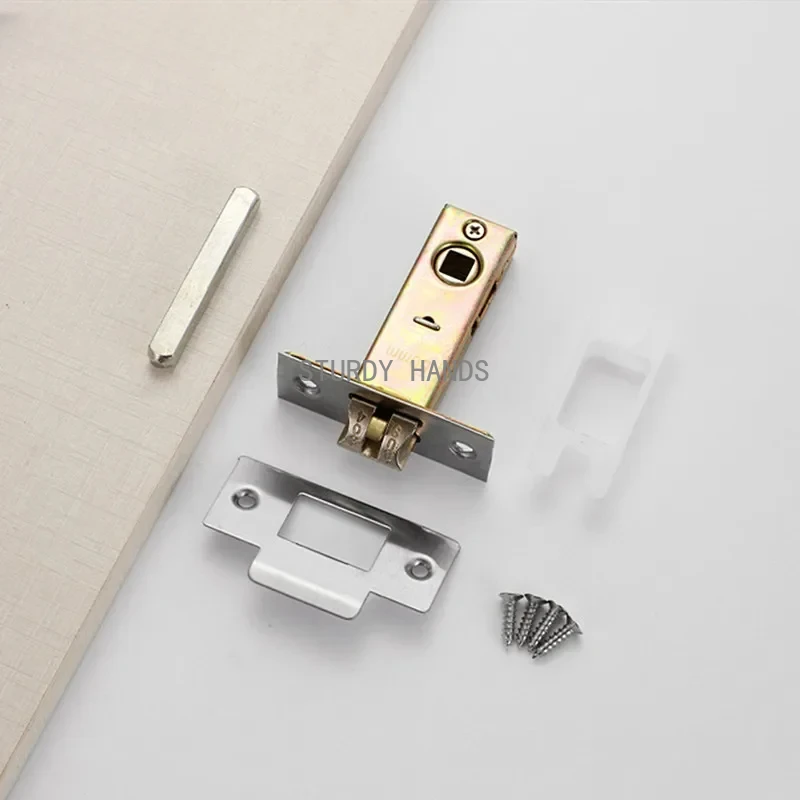 Zinc alloy lock tongue, household bathroom invisible door, anti-theft lock core, indoor silent body, hardware accessories