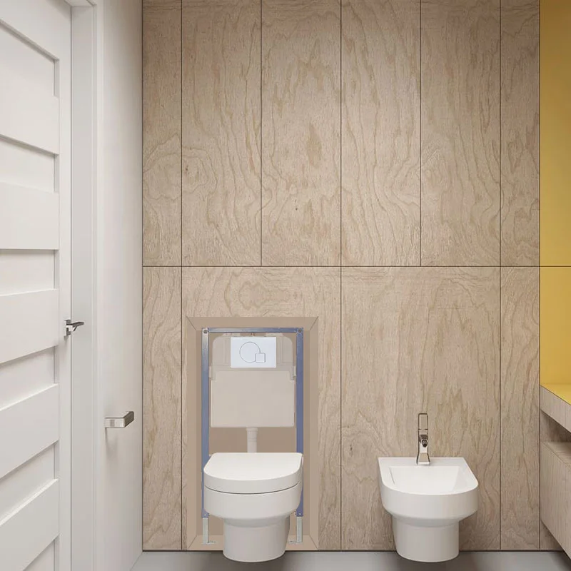 Dual Flush Wall Toilet with Concealed Cistern, Flush Plate, ABS Panel, Bathroom Toilets, New Type