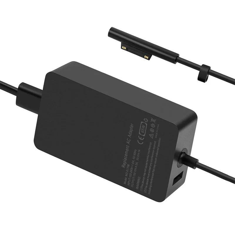Laptop Charger 65W Adapter Compatible for Microsoft Surface Pro 9/8/X/7/6/5/4/3 Laptop 5/Studio/4/Go/3/2/1 Book