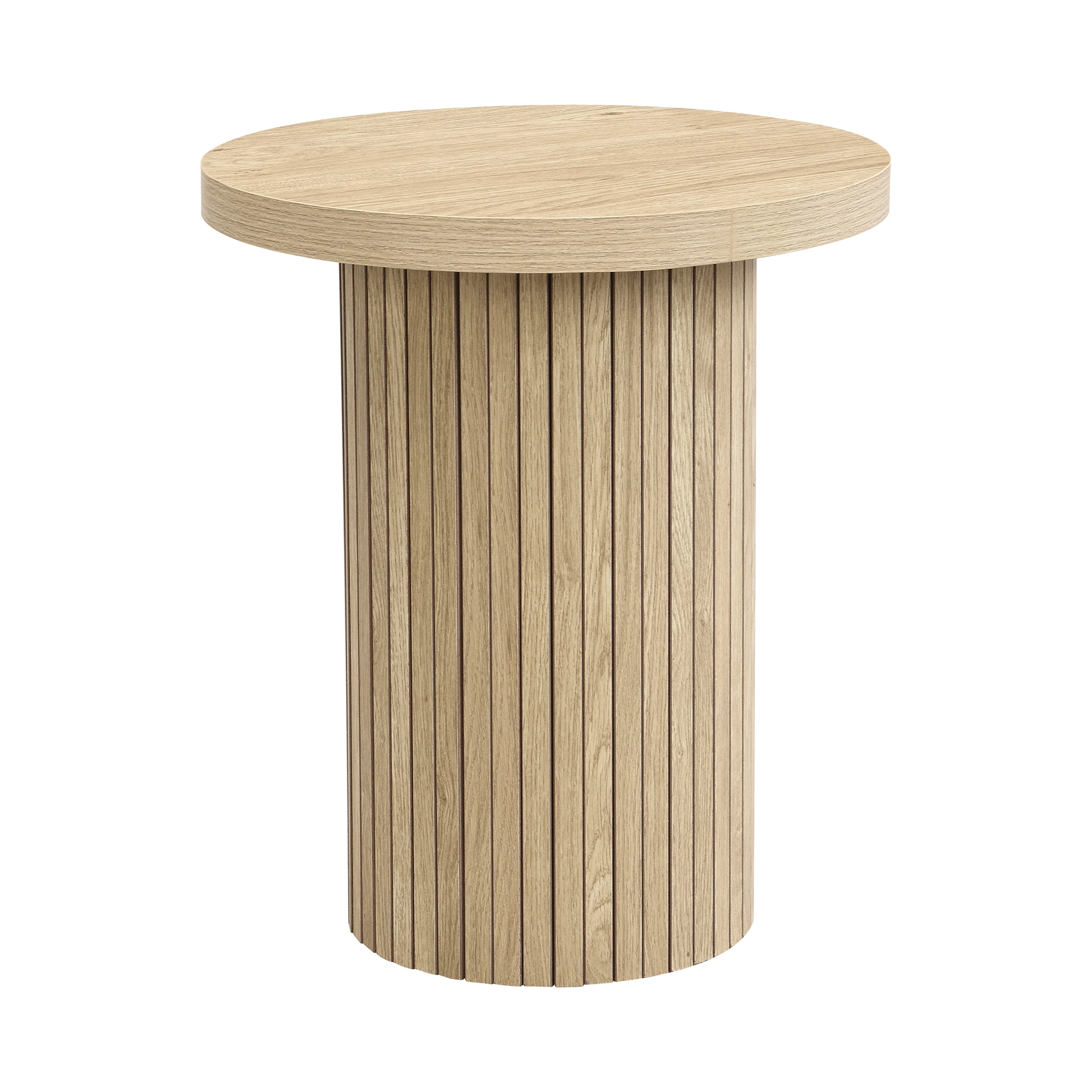 PINGGO Doppelrunder Couchtisch mit Naturholzlatten, Multifunktionaler Wohnzimmertisch, Beistelltisch – Detail 17
