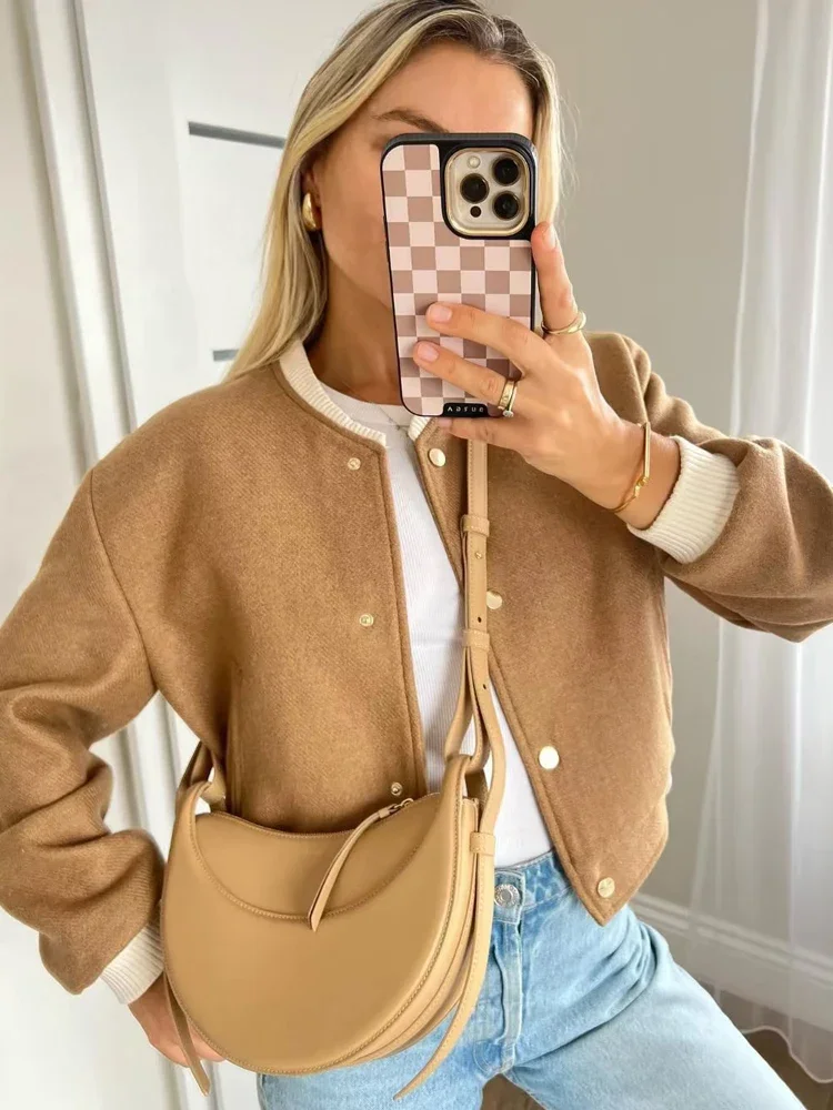 SLTNX Fashion Bomber Jackets for Women 2024 Chic Single