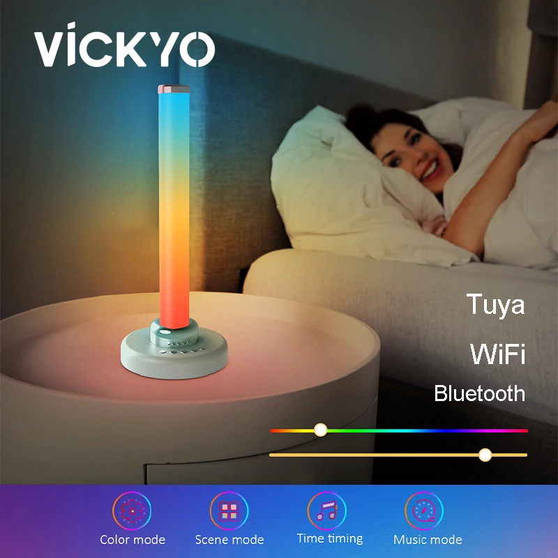

VICKYO Desk Lamp Bedroom Night Lamp Tuya Smart Night Light RGB Neon Sign Lamp For Children's Bedside Table Light Room decoration