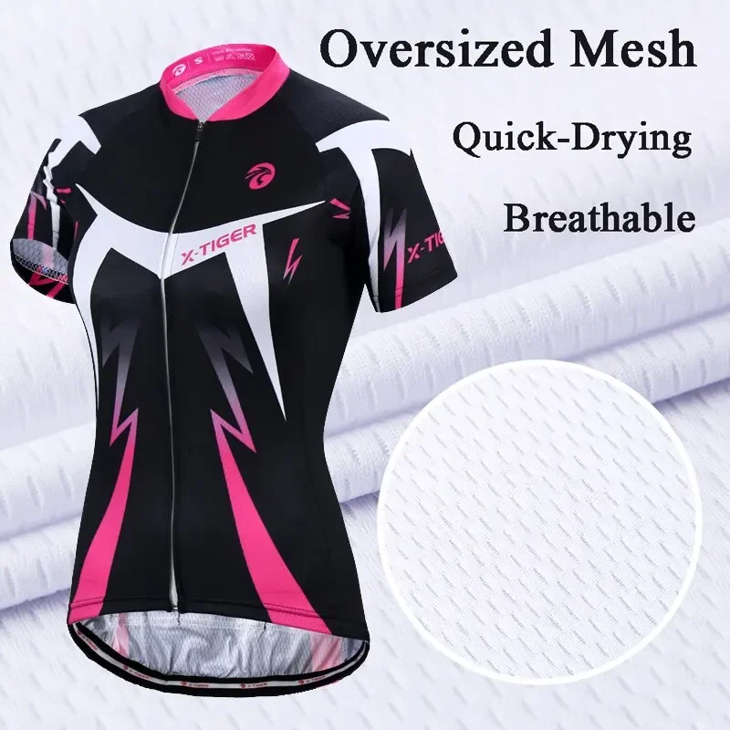 cycling shirt X-TIGER Women's Summer Breathable Quick-drying Bicycle TMB Mountain Road Cycling Clothing