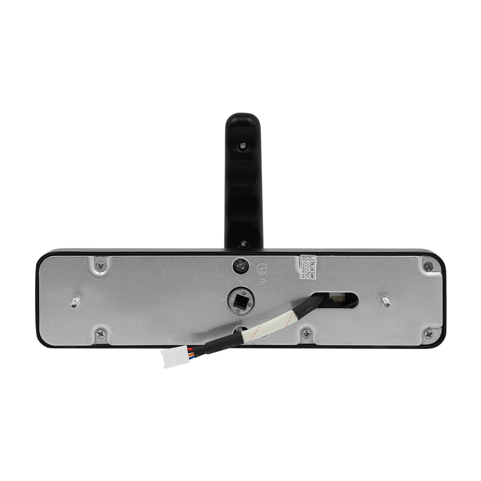 Smart dörrlås helt installerat på en träddörr