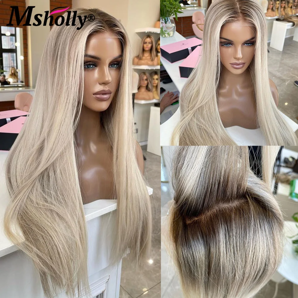 Ombre oharek blondýnka průhledná krajka paruky člověk vlasy přímo 13x4 krajka přední paruky pro ženy preplucked blondýnka remy člověk vlasy paruka