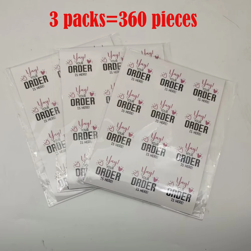 120pcs 'Your Order is Here' 1.5-Inch Thank You & Packaging Stickers