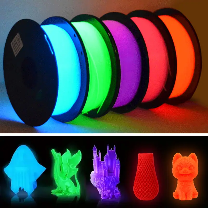 DIY Christmas Gift, 1.75mm PLA Luminous 3D Printer Filament, 200g(0.44L）Spool, Glow in the Dark, for Most FDM Printers image 1
