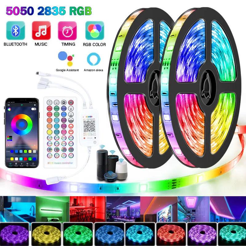 

Rgb-Лента светодиодная, 5050 дюйма, 20 м, Wifi, Alexa