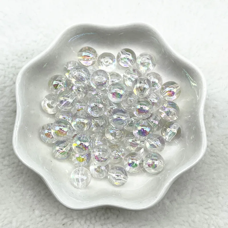 Spacer beads 50pcs 8mm mixed colour AB round acrylic for jewelry making DIY handmade bracelets accessories