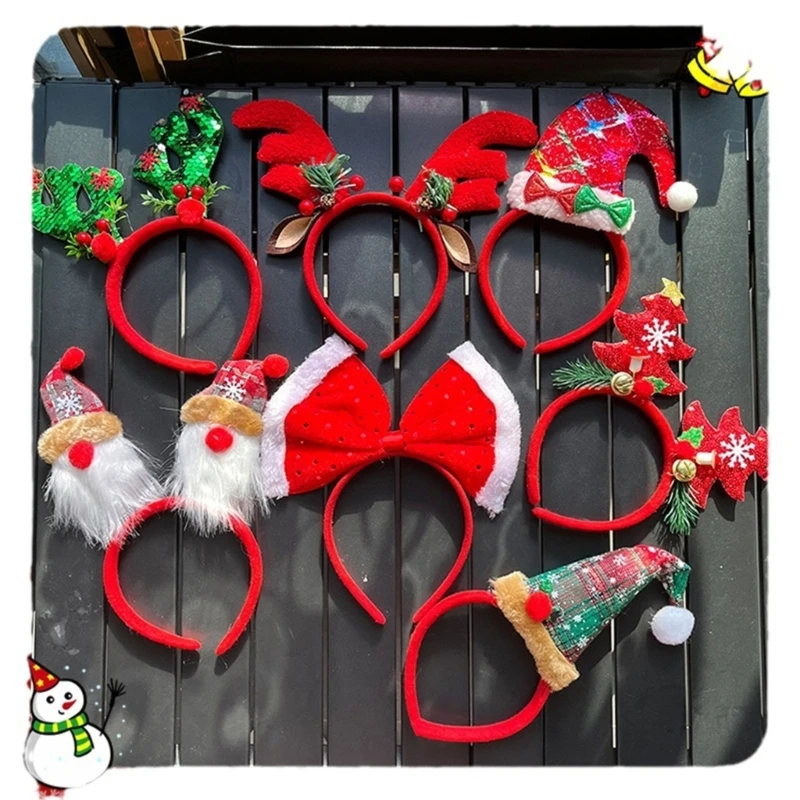 

Christmas Sequins Headband Festival Hair Hoop Party Performances Headpiece Halloween Party Costume Props