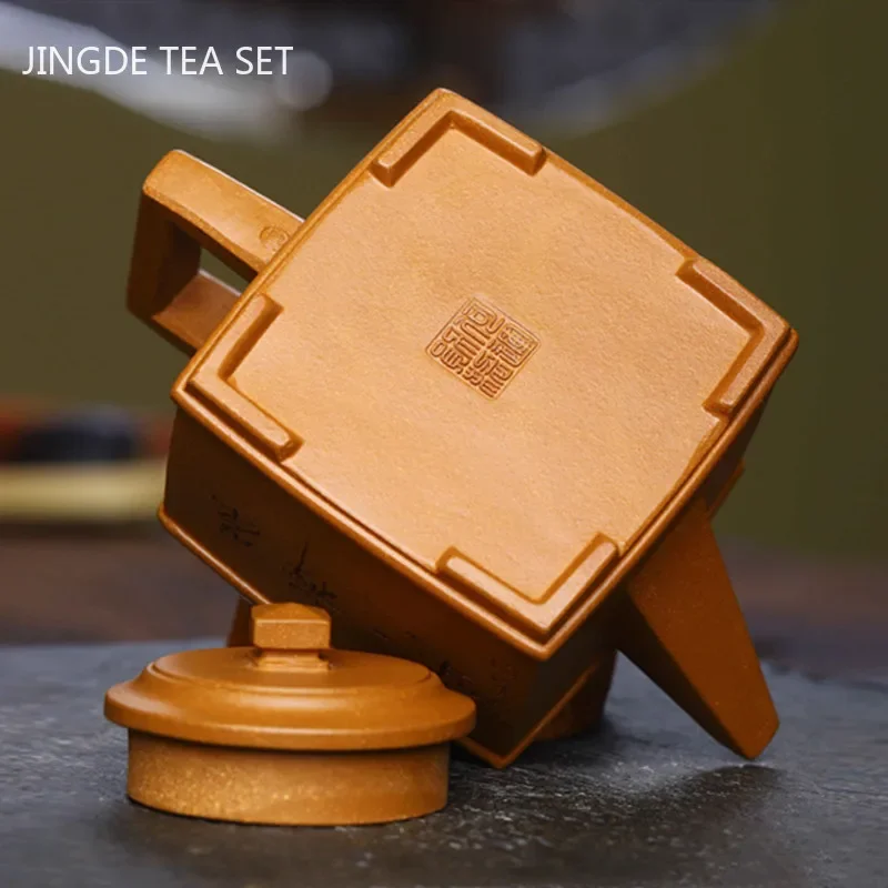 Handmade Yixing Purple Clay Teapot Raw Ore Section Mud Boutique Teapot Household Beauty Kettle Chinese Tea Sets Gifts 250ml