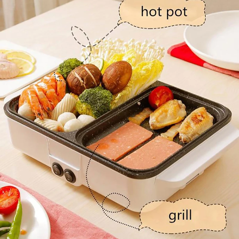 2 in 1 Smokeless Electric Grill & KOREAN Barbecue Portable Indoor