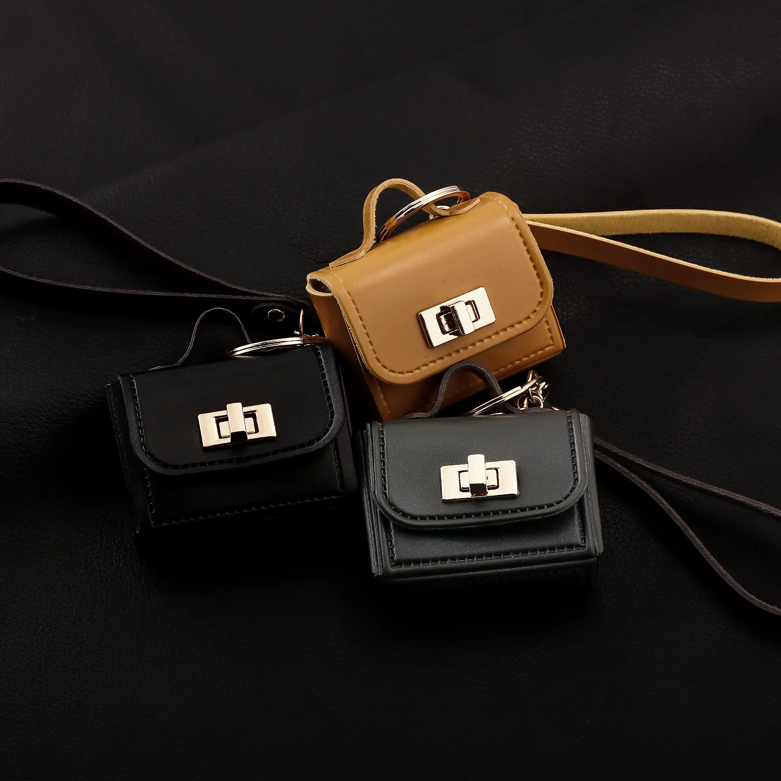 NEU 2026 Mini Leder Öffnungsfähige Kleine Tasche Schlüsselanhänger PU-Leder Handschlaufe Münzbörse Zubehör Anhänger Tasche Schmuck Geschenk – Detail 6
