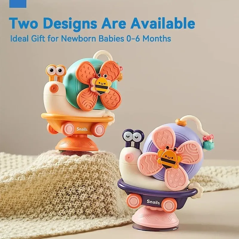5-in-1 High Chair Toy Cartoon Snail Windmill Rotating Fun Children's Toy Montessori Infant Tray Sensory Travel Baby Toys