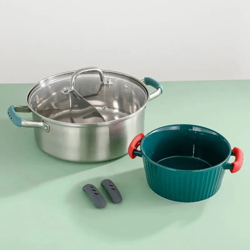 2PCS Silicone Pan Handle Anti-Ironing Sleeve Iron Pan Wok Ears Anti-Ironing Handle Sleeve Heat-Resistant