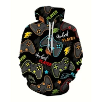 Cool Game Controller Pattern Hoodie Mens Clothing Harajuku Pullover Sweatshirt 3d Printed Street Casual Fashion Hooded Coat 2