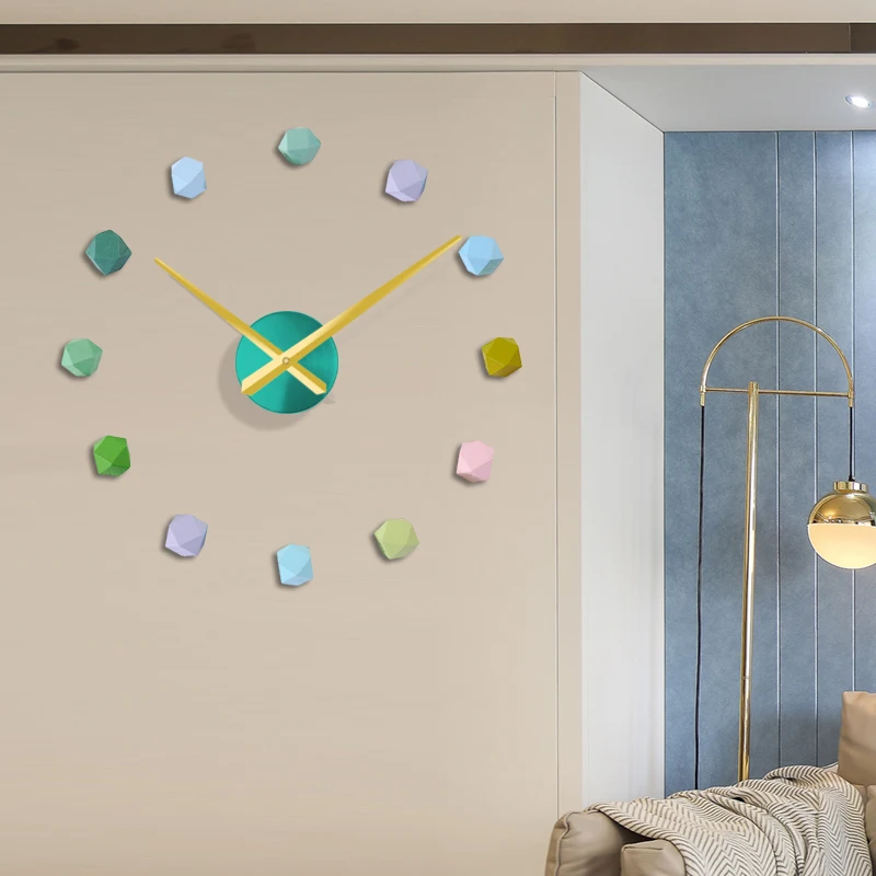 Candy Cream Style Solid Wood Wall Clock Modern Design Metal Luxury Wall