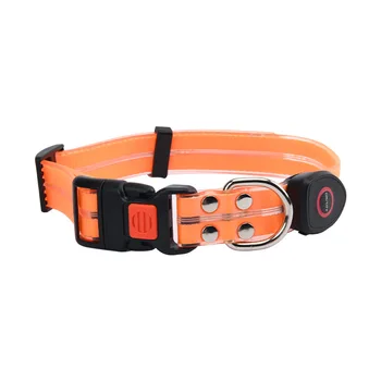 Pet light-up collar leash LED flashing collar USB charging dog walking pulling belt adjustable dog collar fashion pet supplies 4