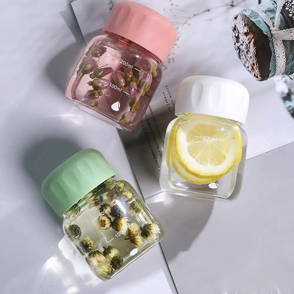 Small Fat Glass Water Cup Mini Portable Water Cup Coffee Cute Milk Travel Fat Big Belly G3W4