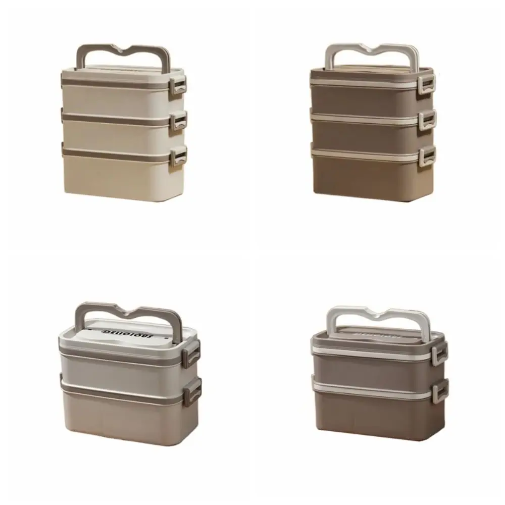 2/3 Layers Stainless Steel Lunch Box SUS304 Insulated Multi Layer Lunch Box Stackable Large Capacity