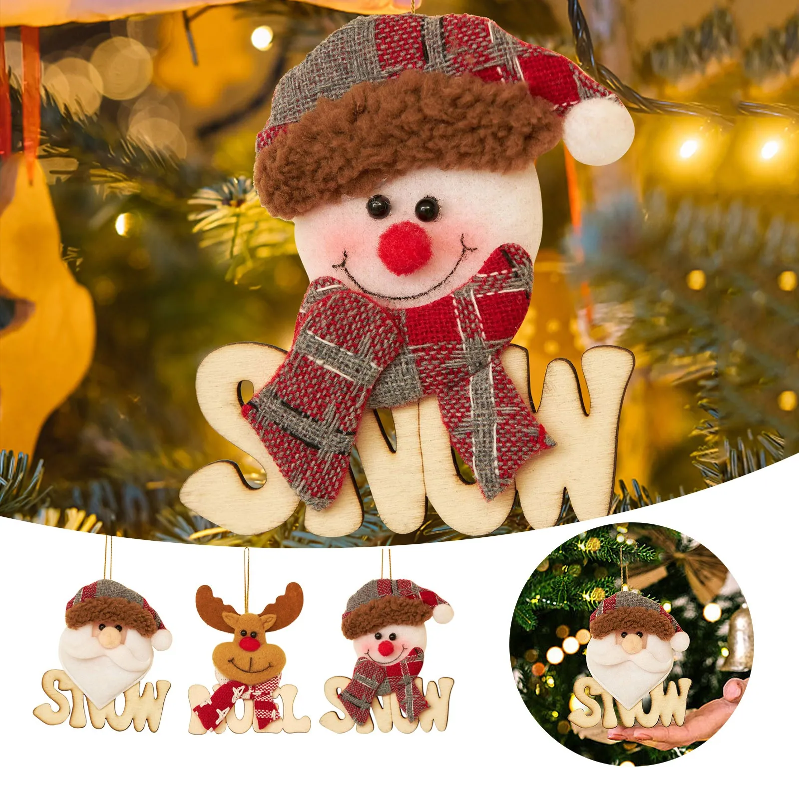 

Christmas Decoration New Alphabet Wooden Old Man Snowman Figure Head Border Christmas Hanging Ornaments Garlands For Columns Diy