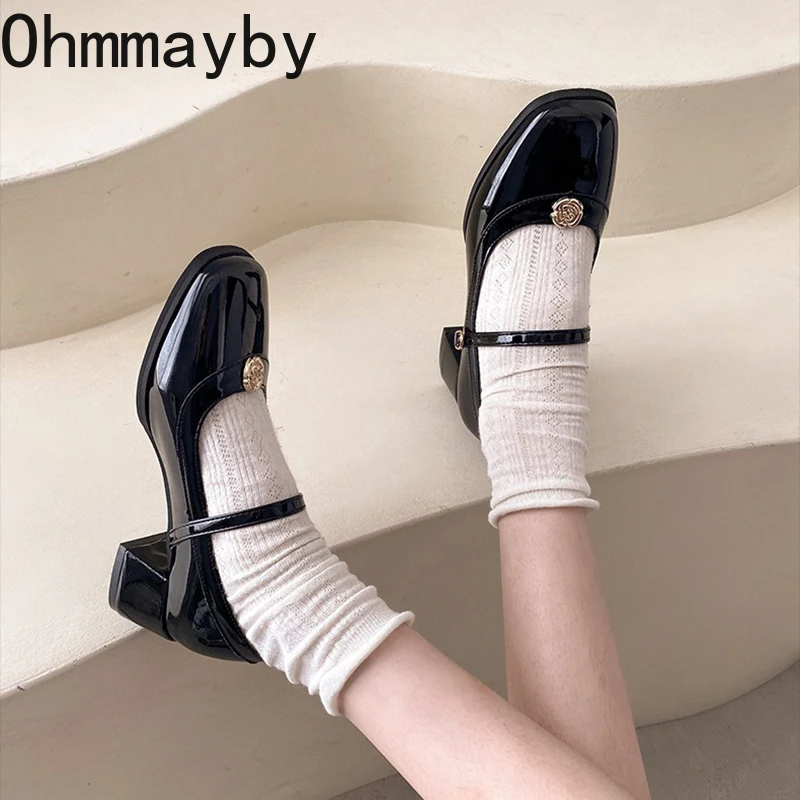 

2024 дизайнерские женские Туфли Мэри Джейн, модные женские элегантные туфли-лодочки с низким каблуком и пряжкой, женские туфли на толстом каблуке