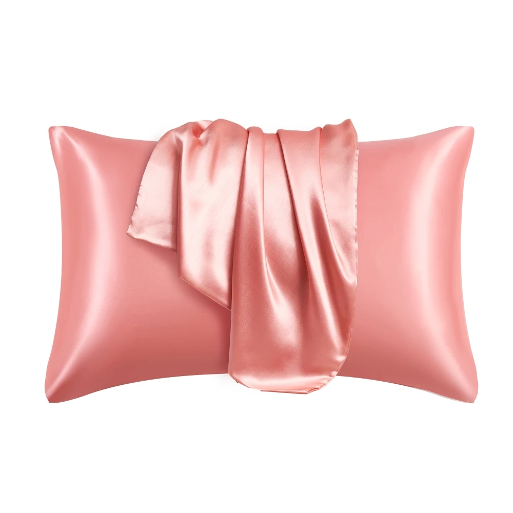 Silk-like Pillowcase White Black Grey Blue Bed Decorative Satin Hair Beauty Pillow Covers Luxury Comfortable Home Bedding Cases 3