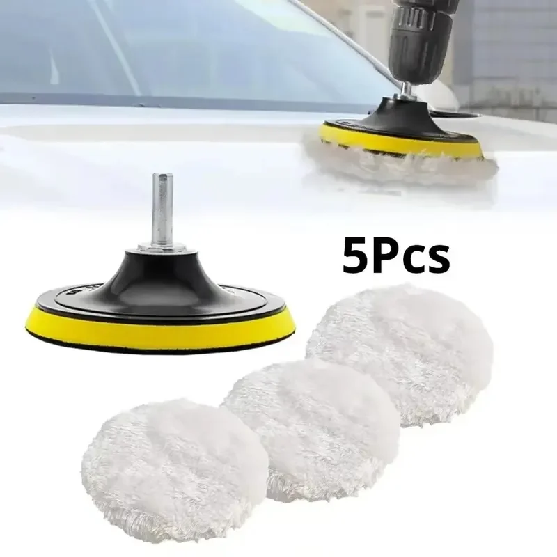 5 Piece 3/4/5 inch polishing set car gadgetscar polishing padcar wax sponge disc wool wheelcar paint care pad