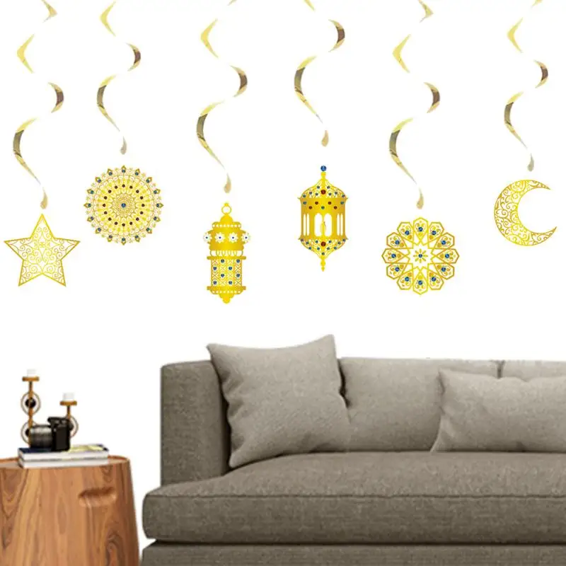 

Eid Decor, подвеска Eid вечерние, подвесные украшения, 6 шт., подвесные украшения Eid Al Fitr, подвесные украшения для Eid Al-fitr, часть
