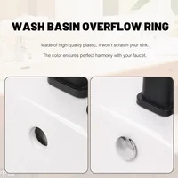 1/4PCS Plastic Bathroom Kitchen Basin Sink Overflow Cover Ring Insert Replacement Chrome Hole Round Drain Caps Basin Accessories 5