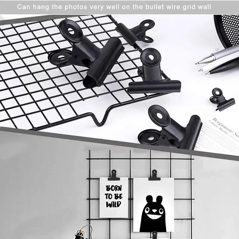 Bulldog Clips Mini Metal Hinge Clips Tiny Binder Paper Clamps Fabric Sewing Clip for Paper DIY Art Crafts Photo Wall Decor 10Pcs