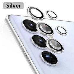 Premium Aluminum Alloy Camera Lens Protector with Tempered Glass Film for Samsung Galaxy Series (Silver)