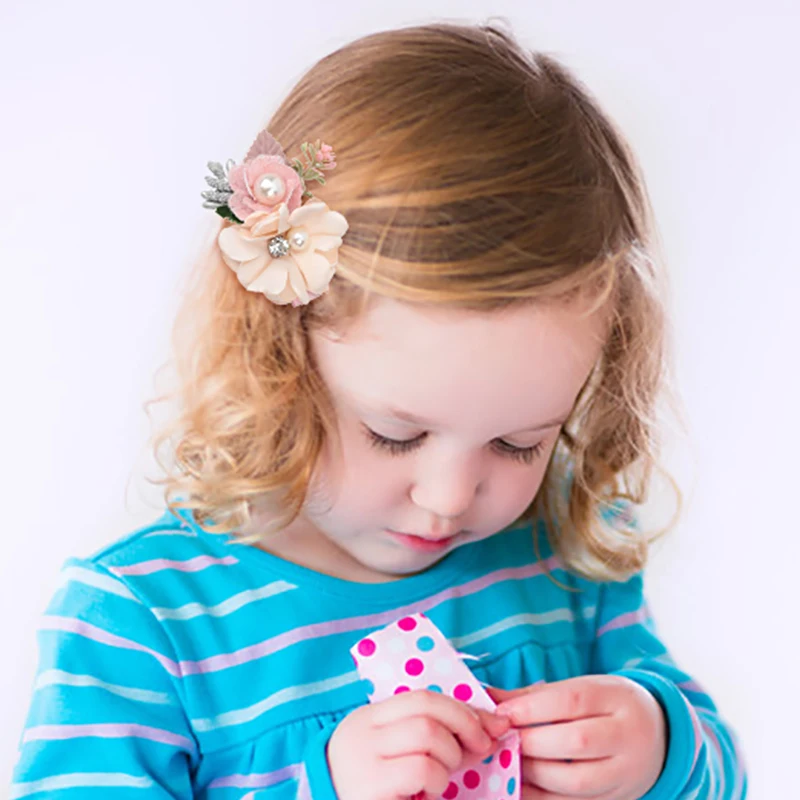 2022 New Chiffon Flower Hair Clips Pins Accessories Cute Hair Clips Pins for Baby Girls Toddlers Hairpin Kids заколка для волос