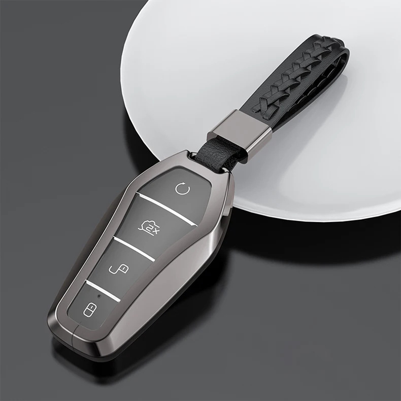 For BYD Atto 3 Yuan Plus 2022 2023 Car Aluminium Alloy Key Cover Protective Shell Case Buckle Modificated Auto Accessories