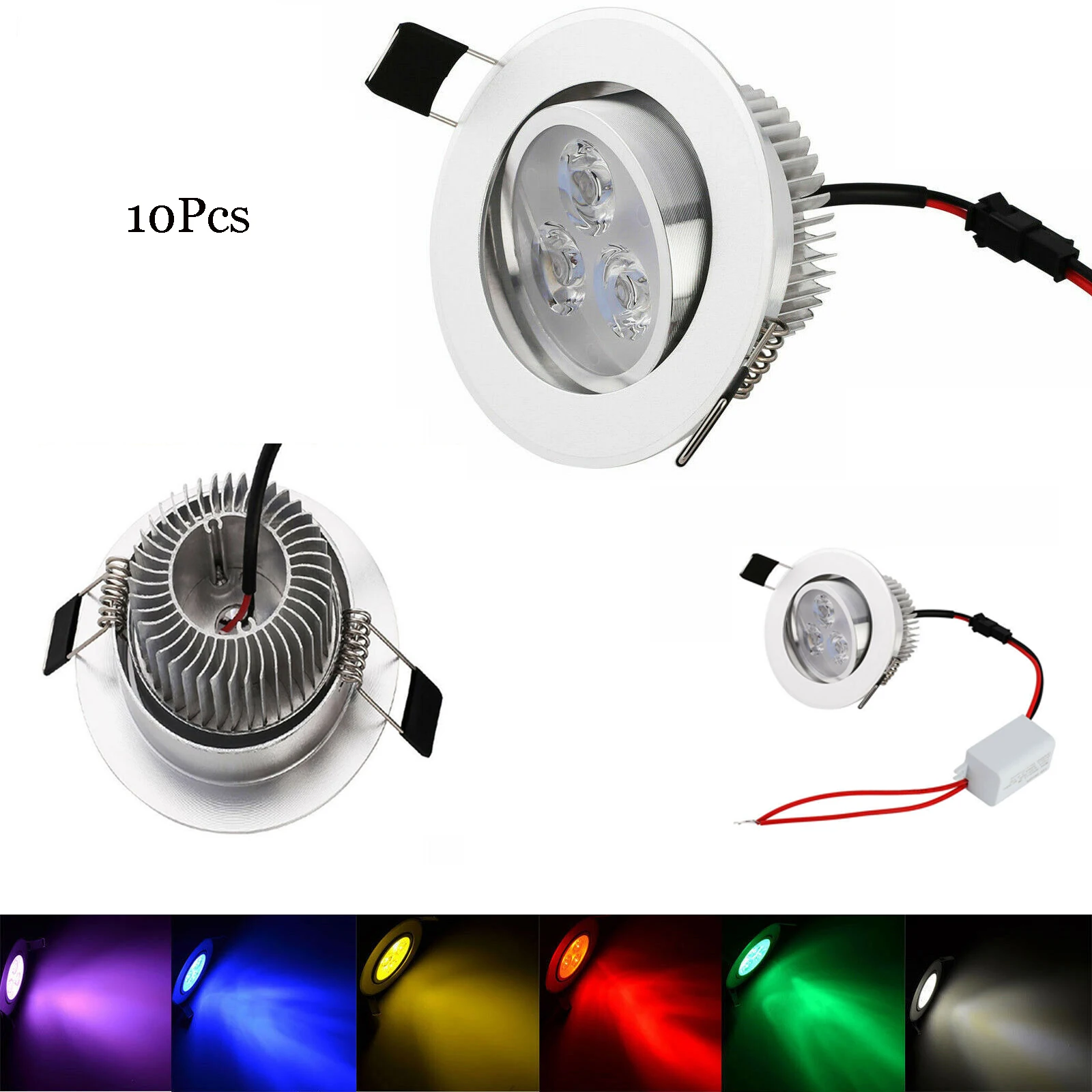 

10Pcs/lot 3" LED Recessed Flush Mount Eyeball Aluminium Spotlight Ceiling Light LED Downlight Eyeball Light Bulb Down Light