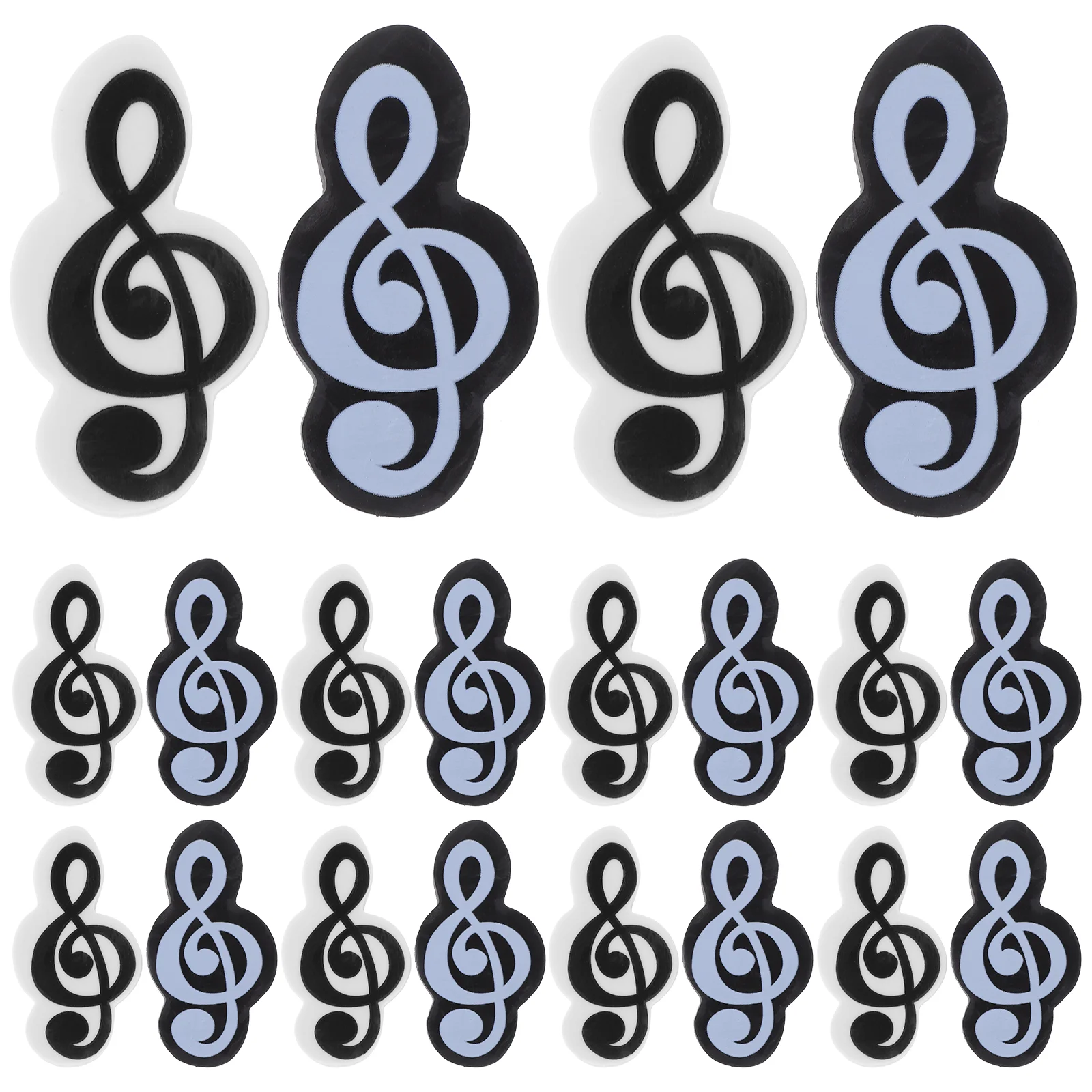 20 Pcs Cute Small Erasers Music Note Pencils for Kids Mini Bulk Students Classroom Symbol 6