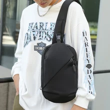 

YoReAi New Fashion Men's Chest Bag Sports Black Messenger Bags Anti-theft Left and Right Adjustment Mobile Phone Storage Packet