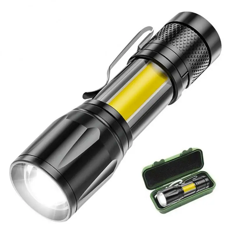핫 미니 LED 손전등 줌 포커스 USB 충전 LED 라이트, 새로운 방수 조절식 펜라이트 2023 램프 랜턴, 1 7 개