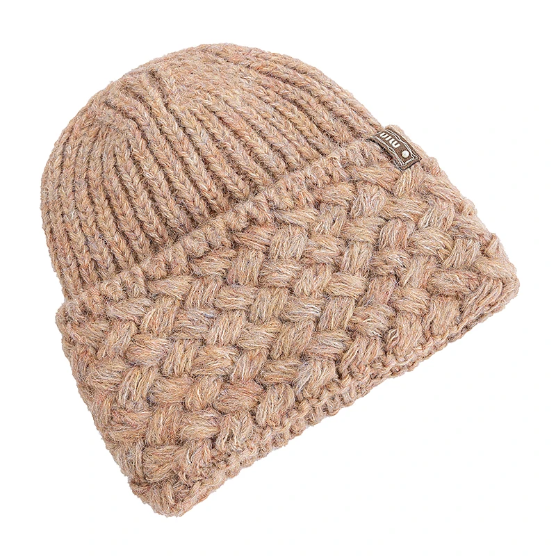 New Women Plush Fur Warm Beanie Hat Trendy Knitted Hat Fashion Female Elegant Winter Hat