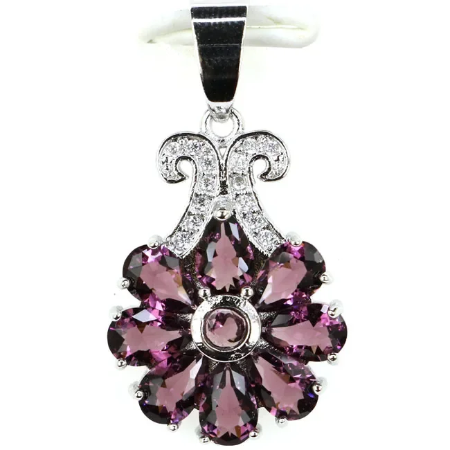 925 SOLID STERLING SILVER PENDANT Charming Tourmaline Amethyst Blue Aquamarine Violet Tanzanite White CZ Gift For Girls
