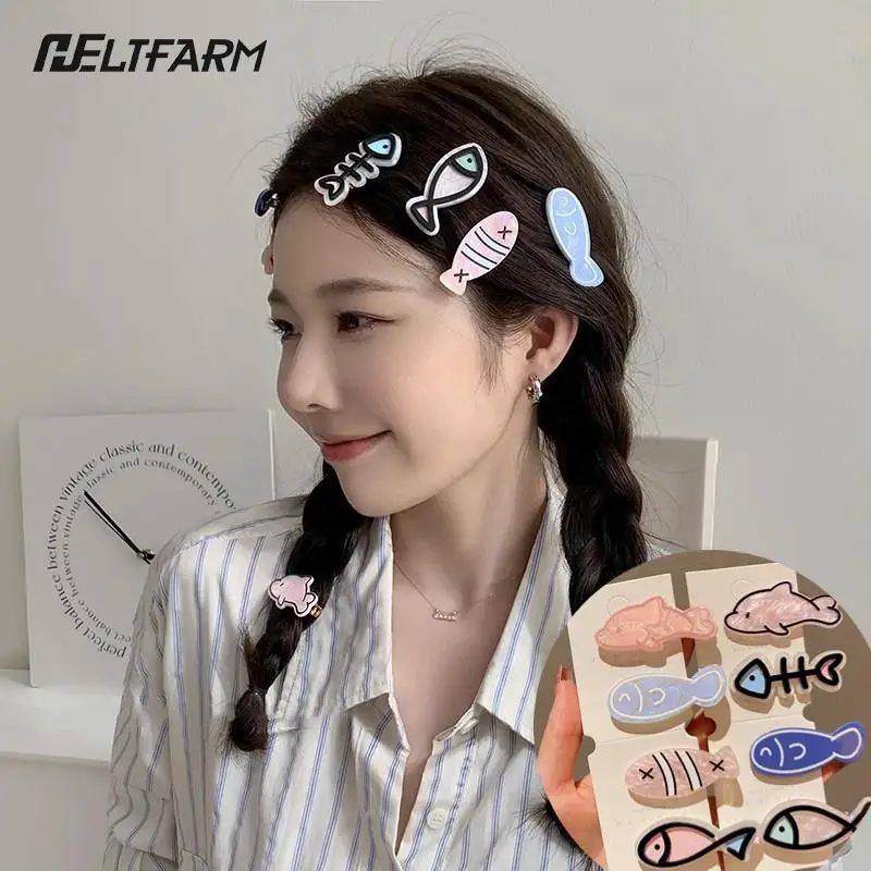 Japanische süße kleine Fischgräten Haarnadel Mädchen Pony Clip gebrochene Haars pange Student Original Spaß Clip Haars pangen Kopf bedeckung