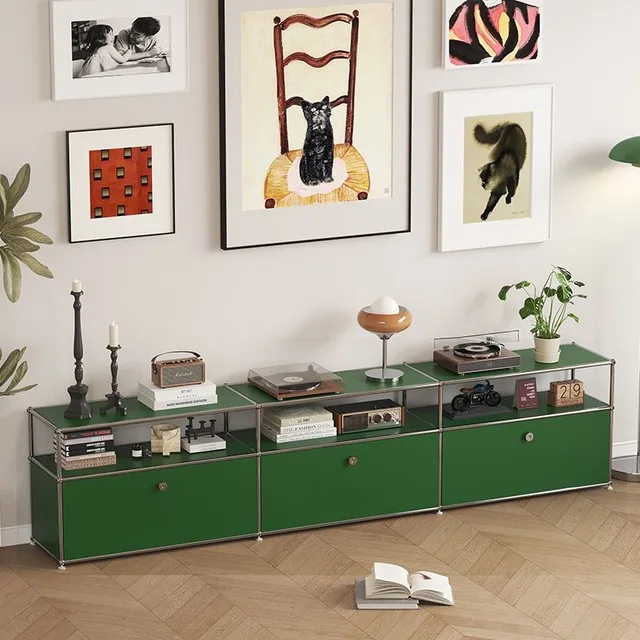 Modern Living Room Cabinet Modular Sideboard Storage Cabinets Combination TV Stand for Customizable Steel Frame Wood  Furniture