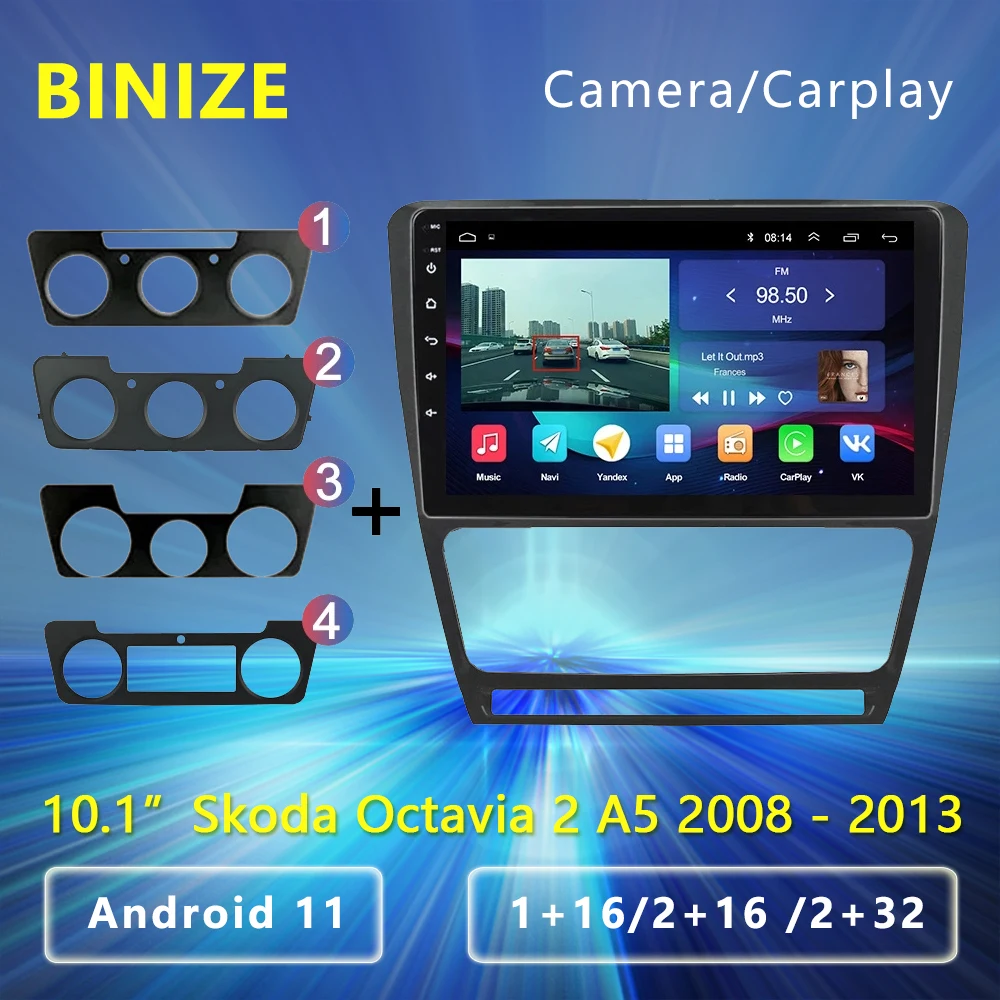 

Android 11 Carplay Car Radio Multimedia Video Player GPS Navigation For Skoda Octavia 2 A5 2008 - 2013 Stereo Head Unit 2 Din HD