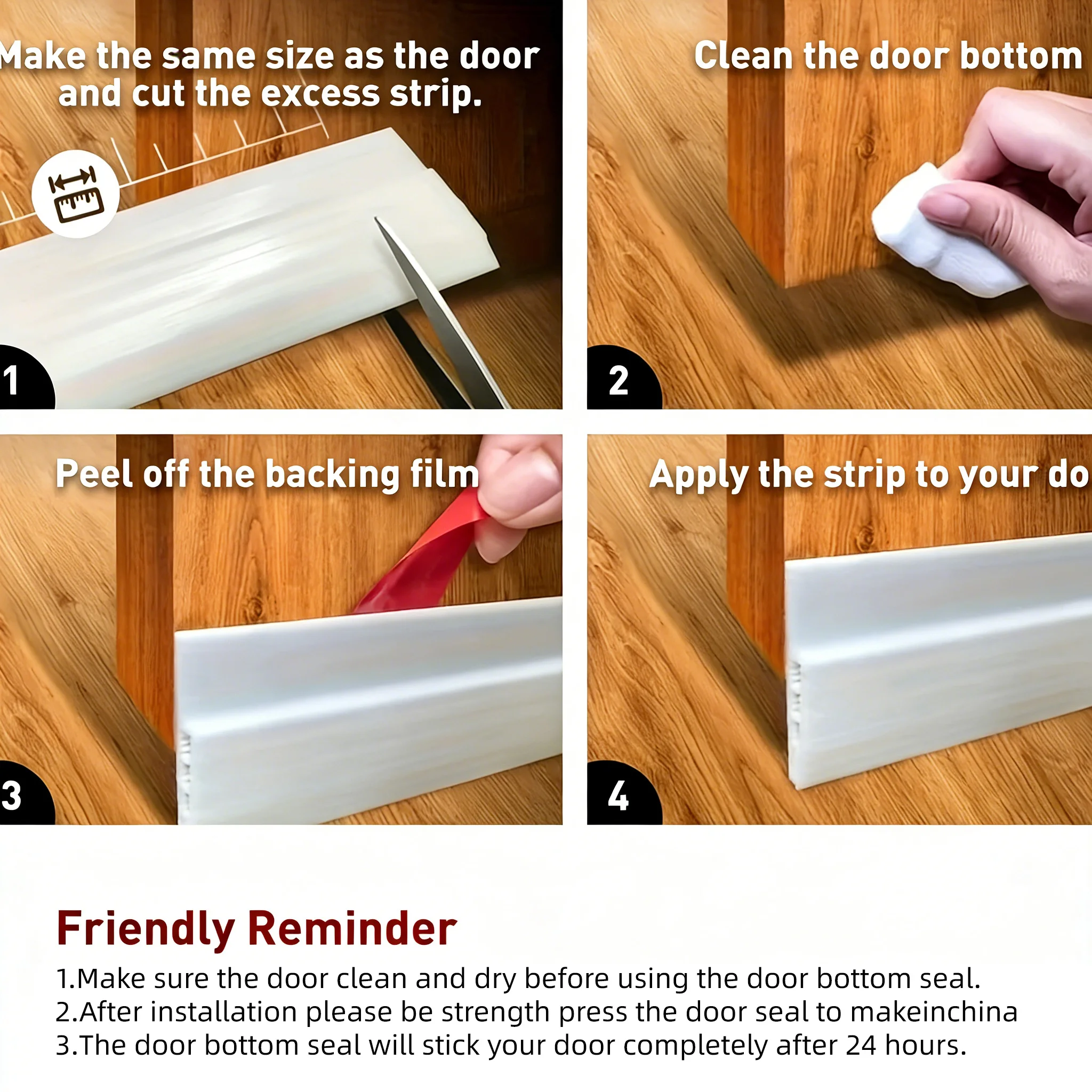Enhanced Door Draft Blocker and Noise Reduction Insulator with Strong Adhesive