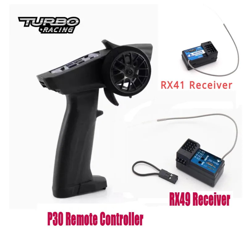 

P30 TURBO RACING 91803 RC Three-channel Detachable 2.4G Remote Controller Receiver RX41 RX49 For Model Car ship
